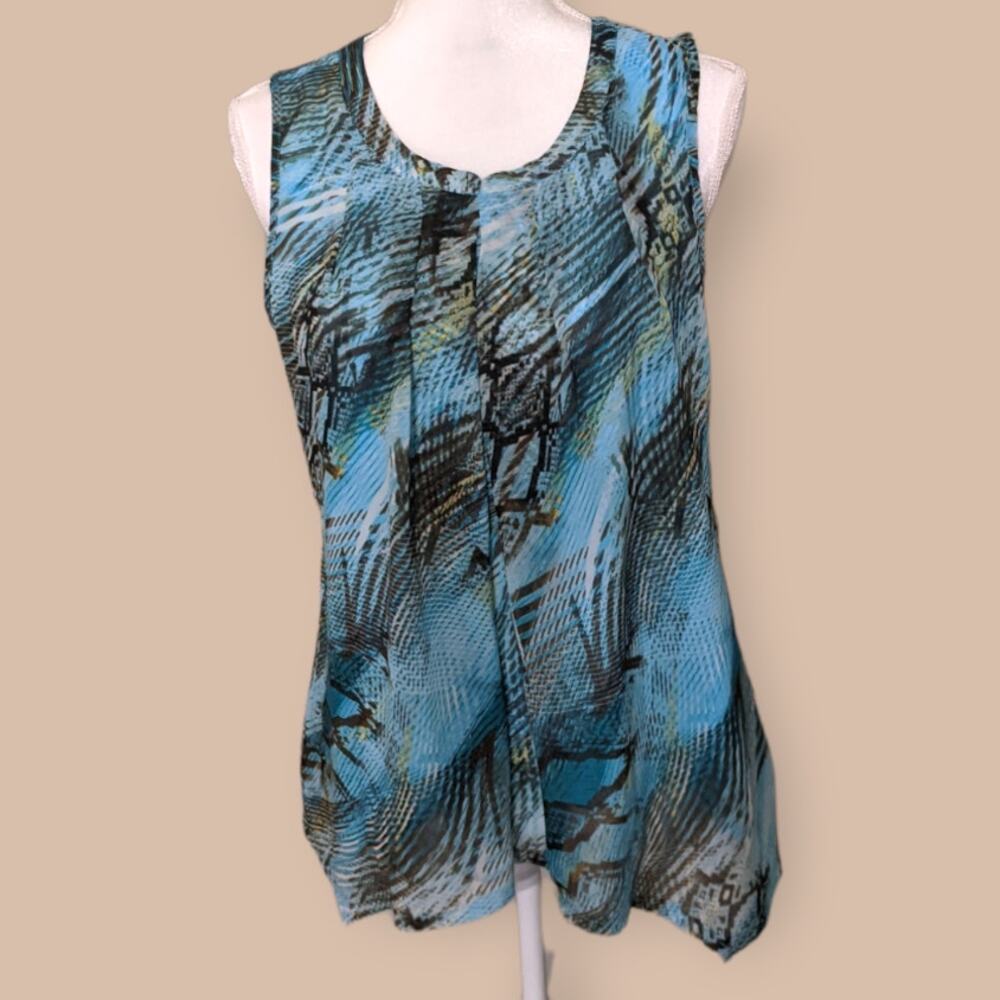 Dana Buchman Size Med Top Blue Print